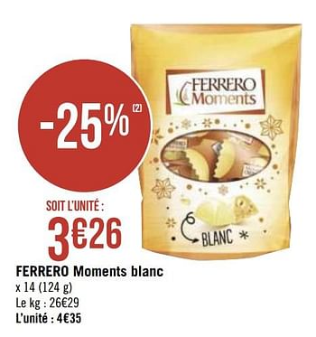 Promotions Ferrero moments blanc - Ferrero - Valide de 30/11/2020 à 13/12/2020 chez Géant Casino