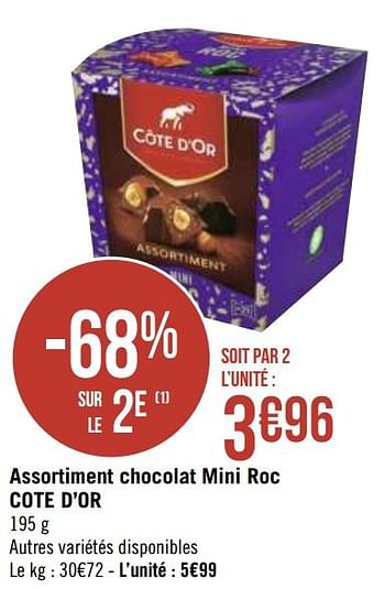 Promotions Assortiment chocolat mini roc cote d`or - Cote D'Or - Valide de 30/11/2020 à 13/12/2020 chez Géant Casino
