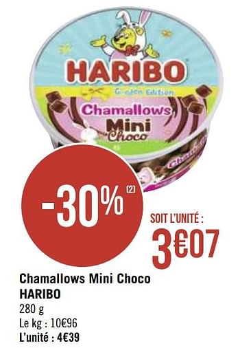 Promotions Chamallows mini choco haribo - Haribo - Valide de 30/11/2020 à 13/12/2020 chez Géant Casino