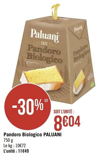Promotions Pandoro biologico paluani - Paluani - Valide de 30/11/2020 à 13/12/2020 chez Géant Casino