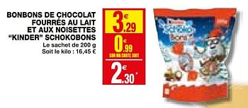 Promotions Bonbons de chocolat fourrés au lait et aux noisettes kinder schokobons - Kinder - Valide de 02/12/2020 à 13/12/2020 chez Coccinelle