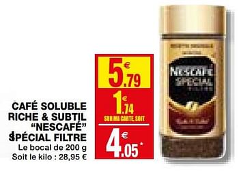 Promoties Café soluble riche + subtil nescafé spécial filtre - Nescafe - Geldig van 02/12/2020 tot 13/12/2020 bij Coccinelle
