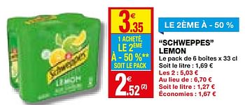 Promotions Schweppes lemon - Schweppes - Valide de 02/12/2020 à 13/12/2020 chez Coccinelle