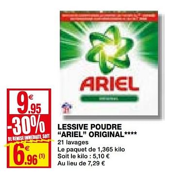 Promoties Lessive poudre ariel original - Ariel - Geldig van 02/12/2020 tot 13/12/2020 bij Coccinelle