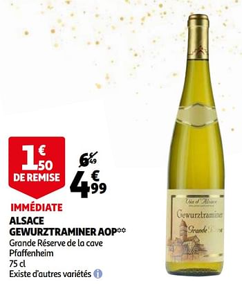 Promotions Alsace gewurztraminer aop - Vins blancs - Valide de 09/12/2020 à 13/12/2020 chez Auchan Ronq