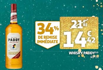Promotions Whisky paddy - Paddy - Valide de 09/12/2020 à 13/12/2020 chez Auchan Ronq