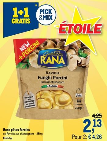 Promotions Rana pâtes farcies raviolis aux champignons - Giovanni rana - Valide de 16/12/2020 à 01/01/2021 chez Makro