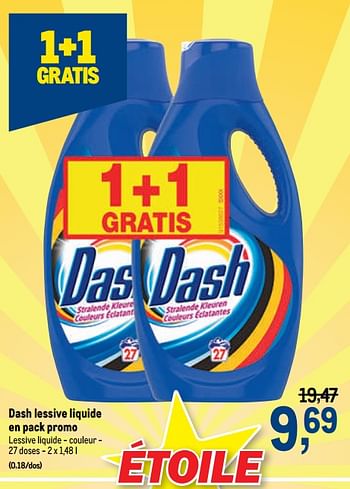 Promotions Dash lessive liquide en pack promo - Dash - Valide de 16/12/2020 à 01/01/2021 chez Makro
