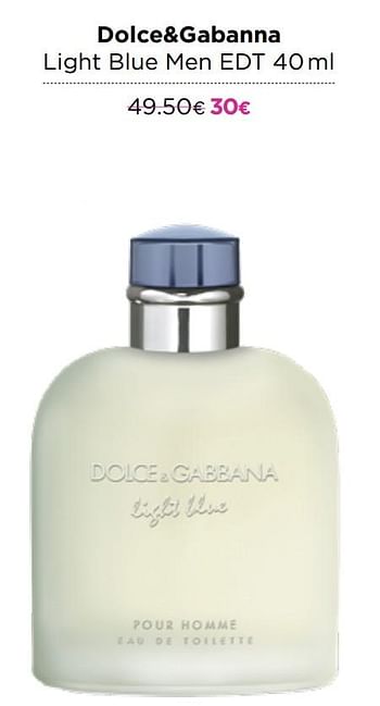 Promoties Dolce+gabanna light blue men edt - Dolce & Gabbana - Geldig van 02/12/2020 tot 31/12/2020 bij ICI PARIS XL