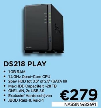 Promotions Syno logy ds218 play - Syno logy - Valide de 01/12/2020 à 31/12/2020 chez Compudeals