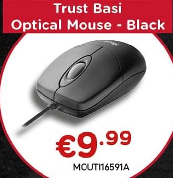 Promoties Trust basi optical mouse - black - Trust - Geldig van 01/12/2020 tot 31/12/2020 bij Compudeals
