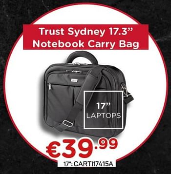 Promotions Trust sydney 17.3`` notebook carry bag - Trust - Valide de 01/12/2020 à 31/12/2020 chez Compudeals
