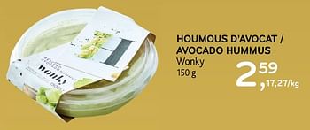 Promotions Houmous d`avocat wonky - Wonky - Valide de 16/12/2020 à 05/01/2021 chez Alvo