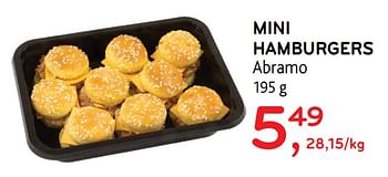 Promoties Mini hamburgers abramo - Abramo - Geldig van 16/12/2020 tot 05/01/2021 bij Alvo