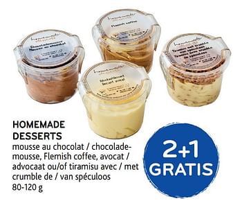 Promotions Homemade desserts 2+1 gratis - Produit maison - Alvo - Valide de 16/12/2020 à 05/01/2021 chez Alvo