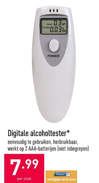 - Digitale alcoholtester - Promotie bij