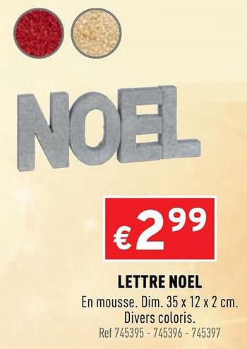Promotions Lettre noel - Produit maison - Trafic  - Valide de 09/12/2020 à 13/12/2020 chez Trafic
