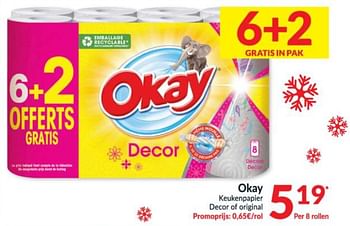 Promoties Okay keukenpapier decor of original - Huismerk - Okay  - Geldig van 15/12/2020 tot 24/12/2020 bij Intermarche