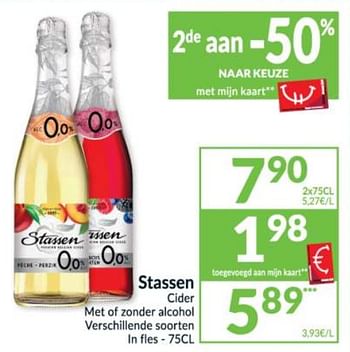 Promoties Stassen cider met of zonder alcohol - STASSEN - Geldig van 15/12/2020 tot 24/12/2020 bij Intermarche
