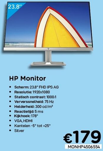 Promoties Hp monitor - HP - Geldig van 01/12/2020 tot 31/12/2020 bij Compudeals
