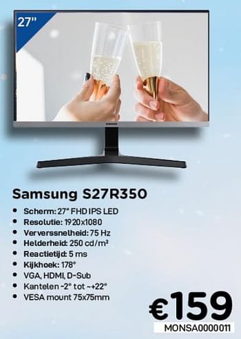 Promoties Samsung s27r350 - Samsung - Geldig van 01/12/2020 tot 31/12/2020 bij Compudeals