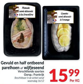 Promoties Gevuld en half ontbeend parelhoen of wijfjeseend - Huismerk - Intermarche - Geldig van 15/12/2020 tot 24/12/2020 bij Intermarche