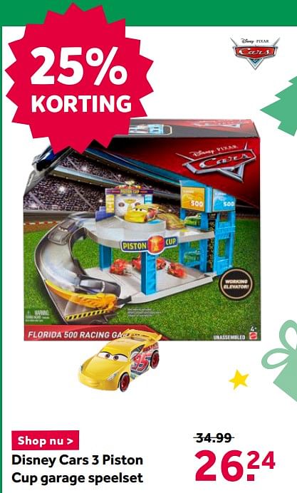 disney cars 3 piston cup garage speelset