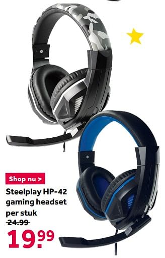 Promoties Steelplay hp-42 gaming headset - Steelplay - Geldig van 12/12/2020 tot 27/12/2020 bij Intertoys