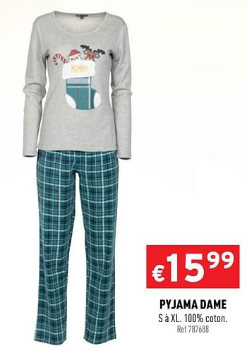 Promoties Pyjama dame - Huismerk - Trafic  - Geldig van 16/12/2020 tot 20/12/2020 bij Trafic
