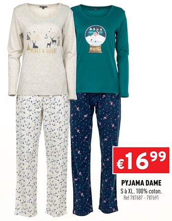 Promotions Pyjama dame - Produit maison - Trafic  - Valide de 16/12/2020 à 20/12/2020 chez Trafic
