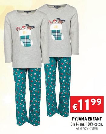 Promotions Pyjama enfant - Produit maison - Trafic  - Valide de 16/12/2020 à 20/12/2020 chez Trafic