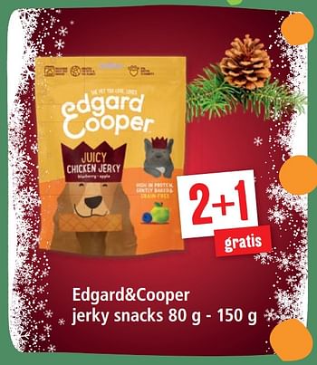 Promoties Edgard+cooper jerky snacks 2+1 gratis - Edgard & Cooper - Geldig van 21/12/2020 tot 27/12/2020 bij Maxi Zoo