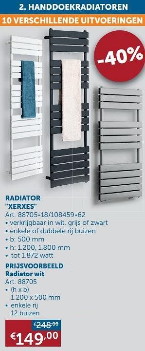 Promoties Handdoekradiatoren radiator xerxes - Beauheat - Geldig van 26/12/2020 tot 25/01/2021 bij Zelfbouwmarkt