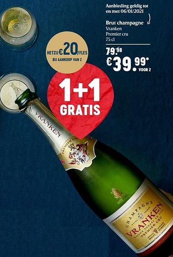 Promoties Brut champagne - Champagne - Geldig van 17/12/2020 tot 25/12/2020 bij Delhaize