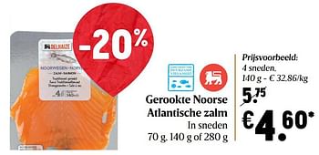 Promoties Gerookte noorse atlantische zalm - Huismerk - Delhaize - Geldig van 17/12/2020 tot 25/12/2020 bij Delhaize