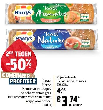 Promoties Toast harrys natuur voor canapés - Harry's - Geldig van 17/12/2020 tot 25/12/2020 bij Delhaize