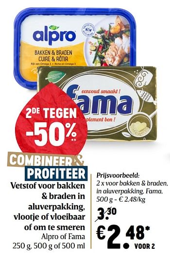 Promoties Voor bakken + braden, in aluverpakking, fama - Fama - Geldig van 17/12/2020 tot 25/12/2020 bij Delhaize