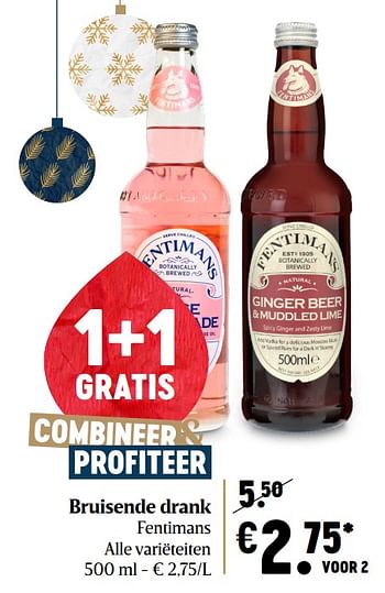 Promoties Bruisende drank fentimans - Fentimans - Geldig van 17/12/2020 tot 25/12/2020 bij Delhaize