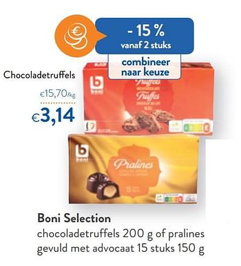 Promoties Boni selection chocoladetruffels - Boni - Geldig van 16/12/2020 tot 31/12/2020 bij OKay