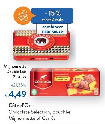 Promoties Côte d`or mignonnette double lait - Cote D'Or - Geldig van 16/12/2020 tot 31/12/2020 bij OKay