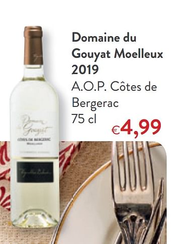 Promoties Domaine du gouyat moelleux 2019 a.o.p. côtes de bergerac - Witte wijnen - Geldig van 16/12/2020 tot 31/12/2020 bij OKay