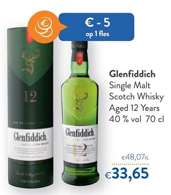 Promoties Glenfiddich single malt scotch whisky aged 12 years - Glenfiddich - Geldig van 16/12/2020 tot 31/12/2020 bij OKay