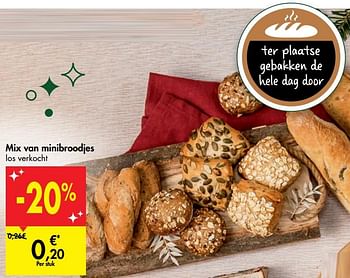 Promoties Mix van minibroodjes - Huismerk - Carrefour  - Geldig van 16/12/2020 tot 24/12/2020 bij Carrefour