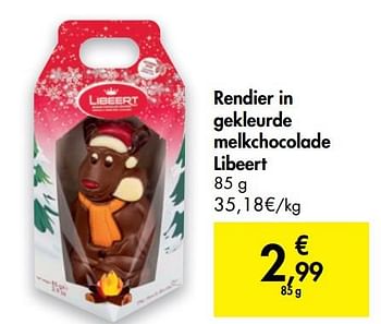 Promoties Rendier in gekleurde melkchocolade libeert - Libeert - Geldig van 16/12/2020 tot 24/12/2020 bij Carrefour