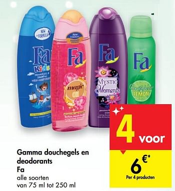 Promoties Gamma douchegels en deodorants fa - Fa - Geldig van 16/12/2020 tot 24/12/2020 bij Carrefour