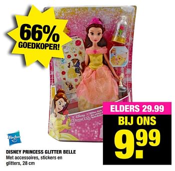 Promoties Disney princess glitter belle - Hasbro - Geldig van 14/12/2020 tot 03/01/2021 bij Big Bazar