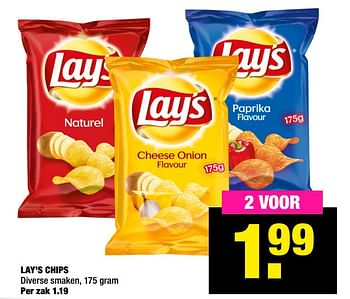 Promoties Lay`s chips - Lay's - Geldig van 14/12/2020 tot 03/01/2021 bij Big Bazar