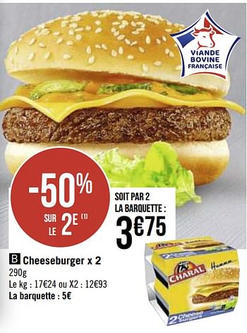 Promotions Cheeseburger - Charal - Valide de 15/12/2020 à 27/12/2020 chez Super Casino