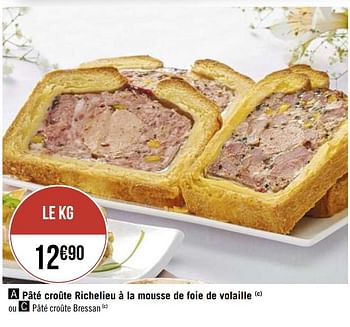 Promotions Pâté croûte richelieu à la mousse de foie de volaille - Produit Maison - Casino - Valide de 15/12/2020 à 27/12/2020 chez Super Casino