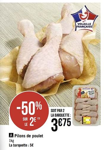 Promotions Pilons de poulet - Produit Maison - Casino - Valide de 15/12/2020 à 27/12/2020 chez Super Casino
